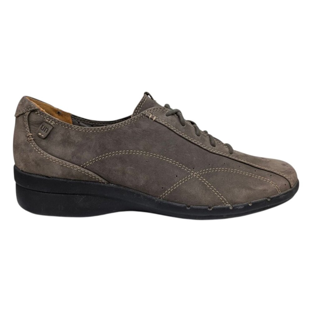 Clarks Unstructured Leather Sneakers Womens Brown Lace Up Comfort Shoes Size 8.5